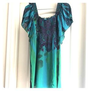 Colorful Tunic-like Blouse